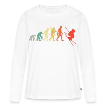 Ski Evolution für Skifahrer Abfahrtslauf Fan - Frauen Premium Bio Langarmshirt - Weiß - Vorne - Julia (174cm)
