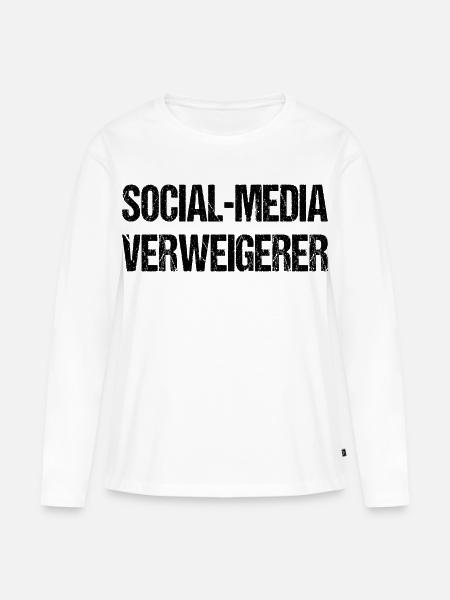 Social Media Verweigerer Offline - Frauen Premium Bio Langarmshirt - Weiß