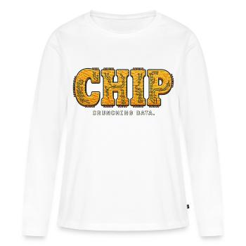 CHIP – Données Crunchy - T-shirt manches longues Premium bio Femme - blanc - Devant - Julia (174cm)
