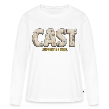 DISTRIBUTION – Distribution Rôle Secondaire - T-shirt manches longues Premium bio Femme - blanc - Devant - Julia (174cm)