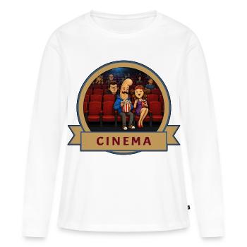 Kek & Ina au cinéma - gag de la vie - T-shirt manches longues Premium bio Femme - blanc - Devant - Julia (174cm)