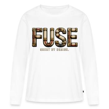 FUSE – Court-métrage par conception | Jeu de mots électrique - T-shirt manches longues Premium bio Femme - blanc - Devant - Julia (174cm)