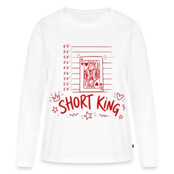 Petit roi - T-shirt manches longues Premium bio Femme - blanc - Devant - Julia (174cm)
