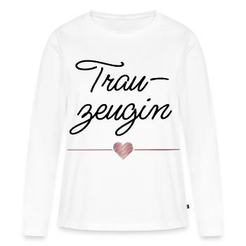 Maid of Honor Heart Wedding Gift - Women's Premium Organic Long Sleeve Shirt - white - Front - Julia (174cm)