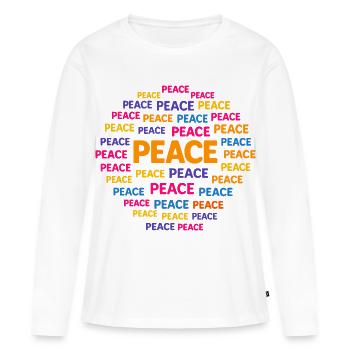 La paix est la chose la plus importante. - T-shirt manches longues Premium bio Femme - blanc - Devant - Julia (174cm)