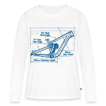 Plan VTT : Technologie de châssis intégrales - T-shirt manches longues Premium bio Femme - blanc - Devant - Julia (174cm)