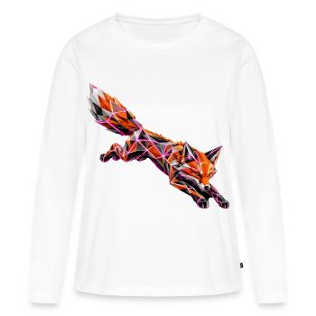 Geometric Cyber Fox - Women's Premium Organic Long Sleeve Shirt - white - Front - Julia (174cm)