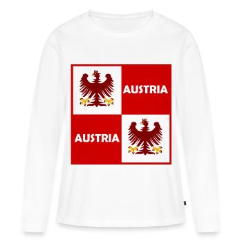 Double Eagle Rouge Blanc Bloc - T-shirt manches longues Premium bio Femme - blanc - Devant - Julia (174cm)