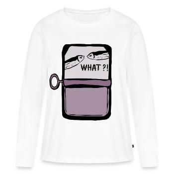 Pêche à la sardine - T-shirt manches longues Premium bio Femme - blanc - Devant - Julia (174cm)