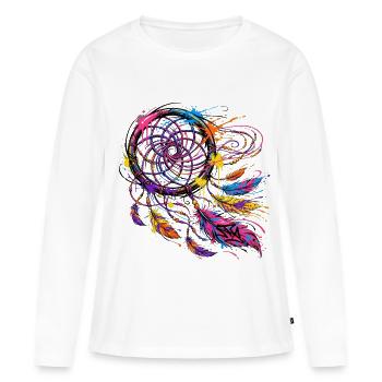 Symbole & Religion - Attrape Rêves Graffiti - T-shirt manches longues Premium bio Femme - blanc - Devant - Julia (174cm)
