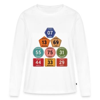 Vintage France Departments - Women's Premium Organic Long Sleeve Shirt - white - Front - Julia (174cm)