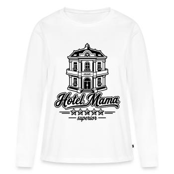 Logo de l’Hôtel Mama Superior - T-shirt manches longues Premium bio Femme - blanc - Devant - Julia (174cm)