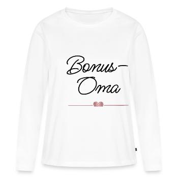 Meilleur bonus de grand-mère au cœur – Cadeau - T-shirt manches longues Premium bio Femme - blanc - Devant - Julia (174cm)