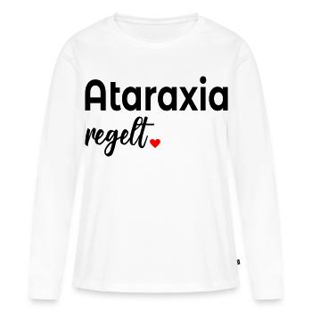 Unerschuetterlichkeit_Ataraxia_Gelassenheit - T-shirt manches longues Premium bio Femme - blanc - Devant - Julia (174cm)