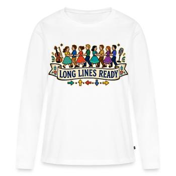LONGUES FILES PRÊTES - T-shirt manches longues Premium bio Femme - blanc - Devant - Julia (174cm)