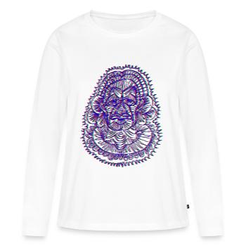 Œil de Dragon Mandala Néon - T-shirt manches longues Premium bio Femme - blanc - Devant - Julia (174cm)