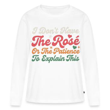 Pas de rosé ni de patience pour expliquer cela - T-shirt manches longues Premium bio Femme - blanc - Devant - Julia (174cm)