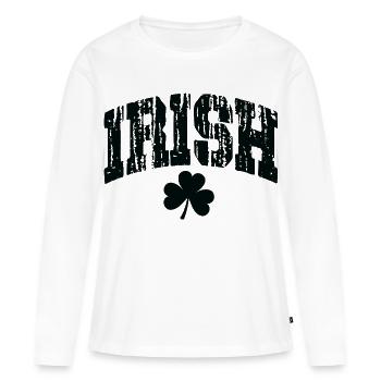 Irlande - T-shirt manches longues Premium bio Femme - blanc - Devant - Julia (174cm)