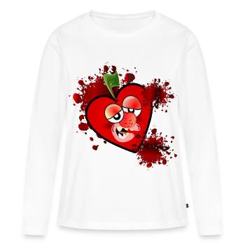 Cerises costumées d’Halloween - T-shirt manches longues Premium bio Femme - blanc - Devant - Julia (174cm)