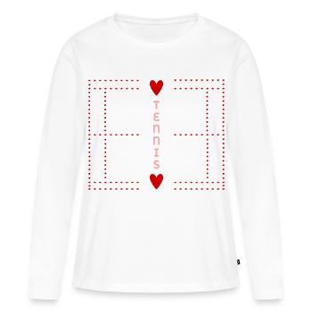 court de tennis - T-shirt manches longues Premium bio Femme - blanc - Devant - Julia (174cm)