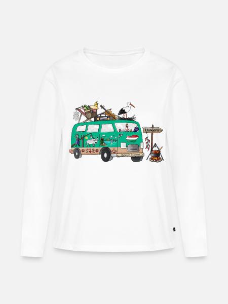 Ungarn Camper Wohnmobil - Frauen Premium Bio Langarmshirt - Weiß
