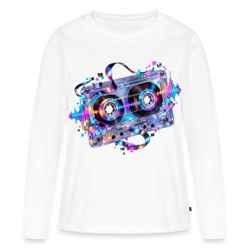 Neon Kassette - Frauen Premium Bio Langarmshirt - Weiß - Vorne - Julia (174cm)