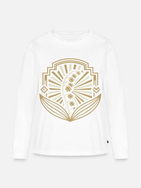 Art Deco Goldlilienbogen - Frauen Premium Bio Langarmshirt - Weiß
