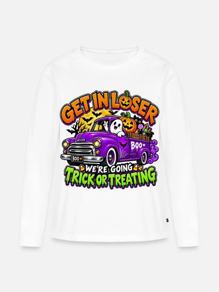 Halloween-Fahrt - Frauen Premium Bio Langarmshirt - Weiß