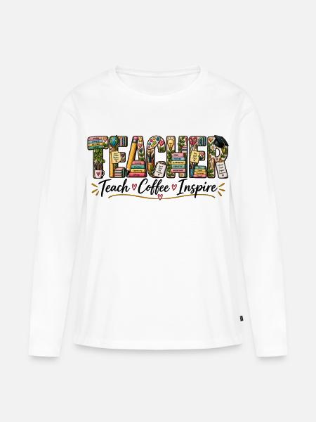 Lehrer - Frauen Premium Bio Langarmshirt - Weiß