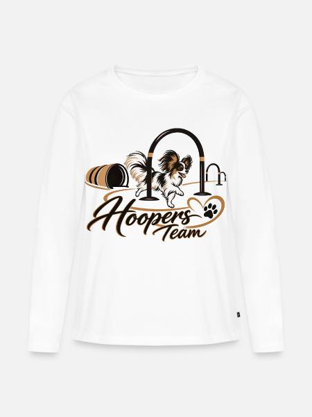 Hoop_kleinerHund - Frauen Premium Bio Langarmshirt - Weiß