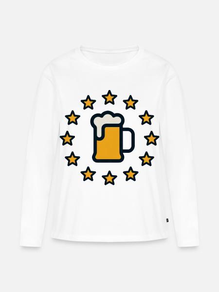 EU Bierkrug Sternenkranz - Frauen Premium Bio Langarmshirt - Weiß