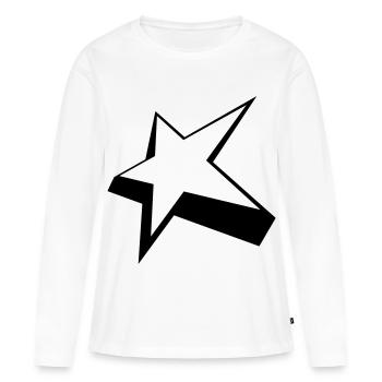 Star - T-shirt manches longues Premium bio Femme - blanc - Devant - Julia (174cm)