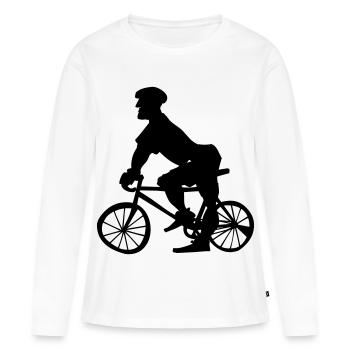 Fahrrad Polizei / Fahrrad Macho - Frauen Premium Bio Langarmshirt - Weiß - Vorne - Julia (174cm)