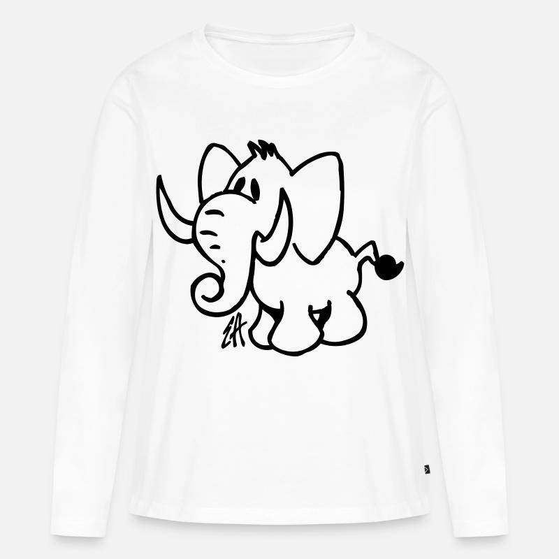Elephant - Women's Premium Organic Long Sleeve Shirt - white