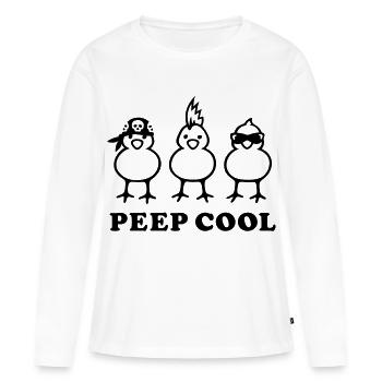 Peep Cool - Frauen Premium Bio Langarmshirt - Weiß - Vorne - Julia (174cm)