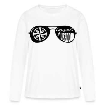Chemise de l’île d’Usedom - T-shirt manches longues Premium bio Femme - blanc - Devant - Julia (174cm)