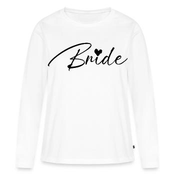Mariée - T-shirt manches longues Premium bio Femme - blanc - Devant - Julia (174cm)