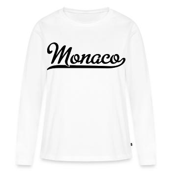 Monaco - T-shirt manches longues Premium bio Femme - blanc - Devant - Julia (174cm)
