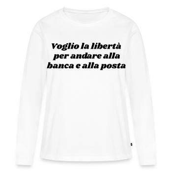 Mario Vanni - T-shirt manches longues Premium bio Femme - blanc - Devant - Julia (174cm)