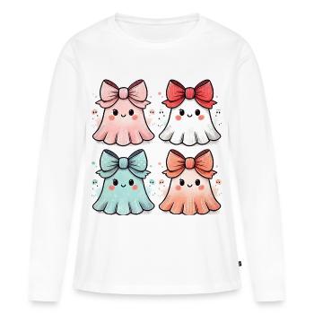 Geister - Frauen Premium Bio Langarmshirt - Weiß - Vorne - Julia (174cm)