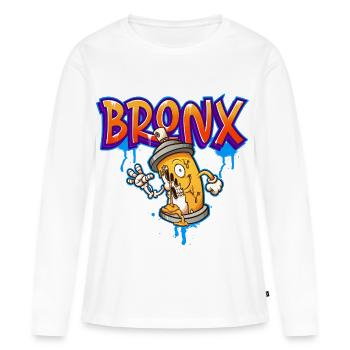 Graffitis du Bronx - T-shirt manches longues Premium bio Femme - blanc - Devant - Julia (174cm)