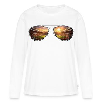 Lunettes de soleil de stade - T-shirt manches longues Premium bio Femme - blanc - Devant - Julia (174cm)