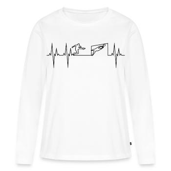 Football électrocardiogramme ECG - T-shirt manches longues Premium bio Femme - blanc - Devant - Julia (174cm)