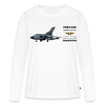 Tornade - T-shirt manches longues Premium bio Femme - blanc - Devant - Julia (174cm)