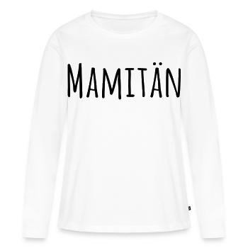 Mamitän Jeu de mots drôle Captain Mama Anchor - T-shirt manches longues Premium bio Femme - blanc - Devant - Julia (174cm)