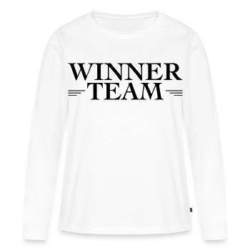 Gewinner Team - Frauen Premium Bio Langarmshirt - Weiß - Vorne - Julia (174cm)
