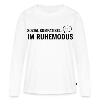 Compatibilité sociale : Introduction en mode veille - T-shirt manches longues Premium bio Femme - blanc - Devant - Julia (174cm)
