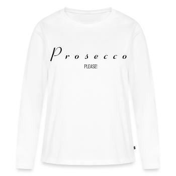 Prosecco Please ! - T-shirt manches longues Premium bio Femme - blanc - Devant - Julia (174cm)