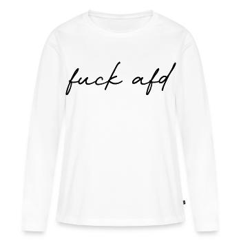 Protest Lettering Against AfD Anti Right - Women's Premium Organic Long Sleeve Shirt - white - Front - Julia (174cm)