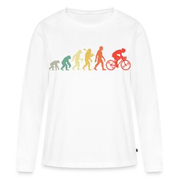 Radfahren Evolution Für Radfahrer Retro Radsport - Frauen Premium Bio Langarmshirt - Weiß - Vorne - Julia (174cm)